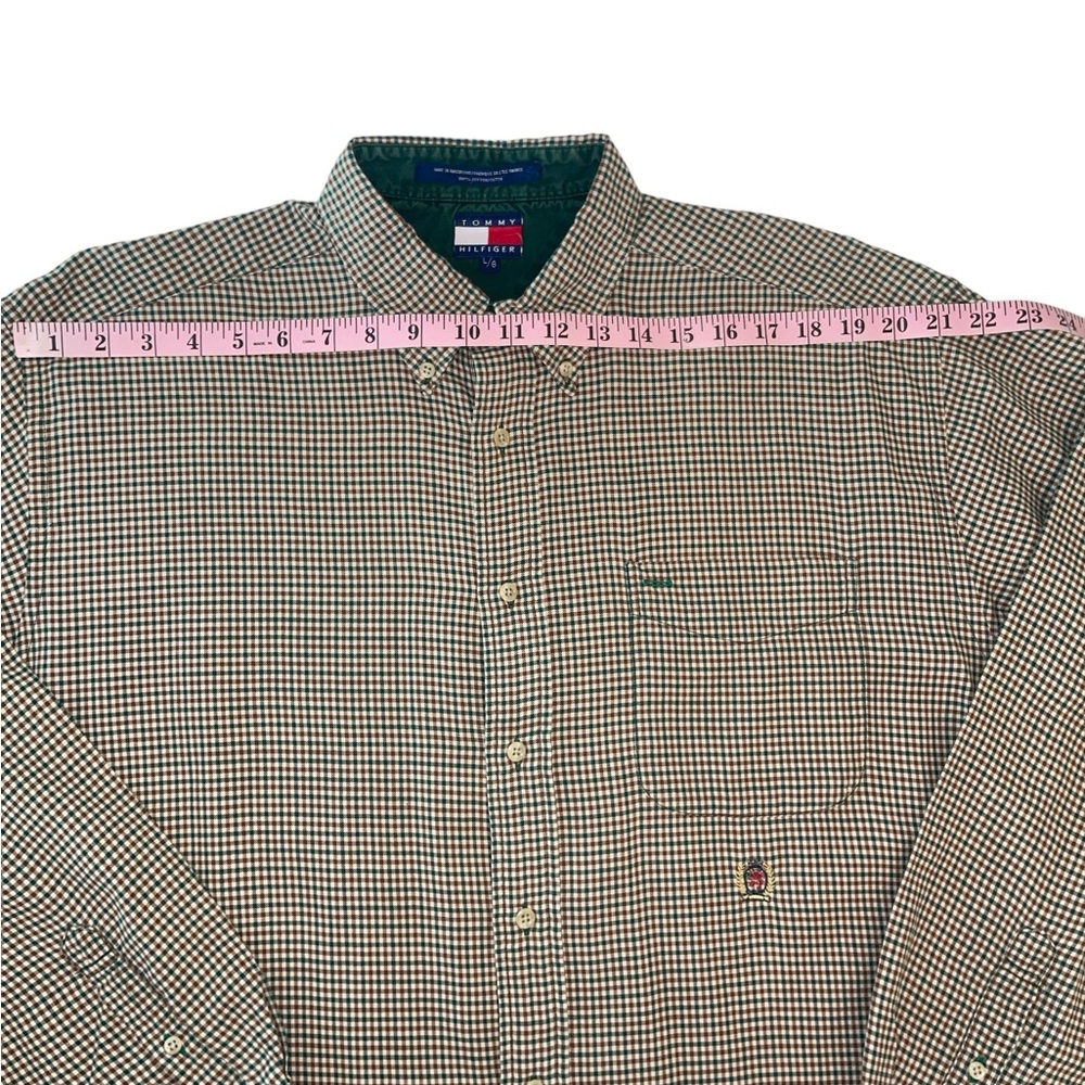 Tommy Hilfiger Gingham Print Button Down Long Sleeve Shirt Size Large - Picture 7 of 13